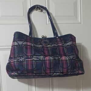 Coach Tartan Plaid Poppy